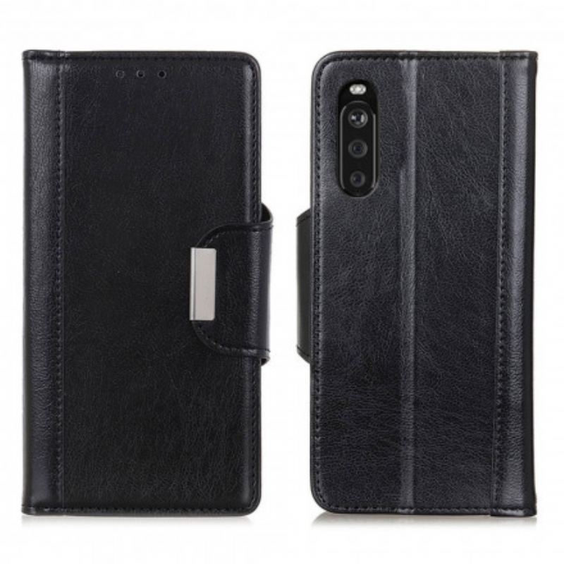 Capa Flip Para Sony Xperia 5 III Fecho Elegante De Couro Falso