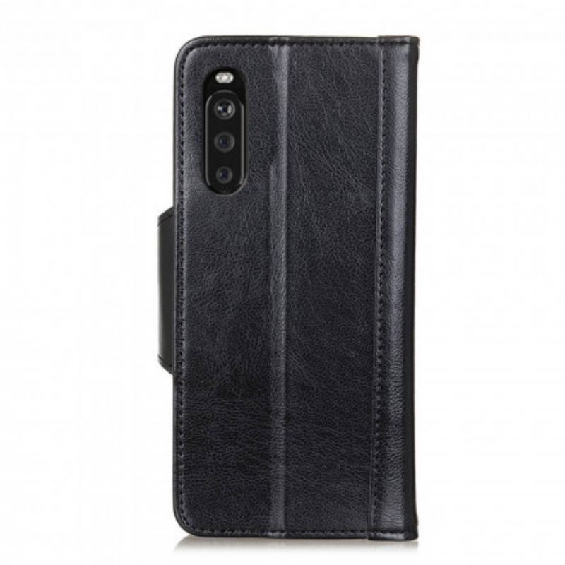 Capa Flip Para Sony Xperia 5 III Fecho Elegante De Couro Falso