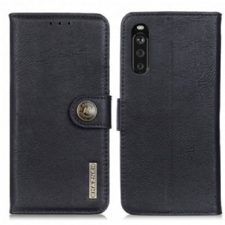 Capa Flip Para Sony Xperia 5 III Imitação De Couro Khazneh