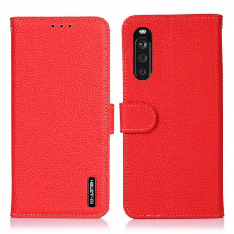 Capa Flip Para Sony Xperia 5 III Khazneh Lichia Couro