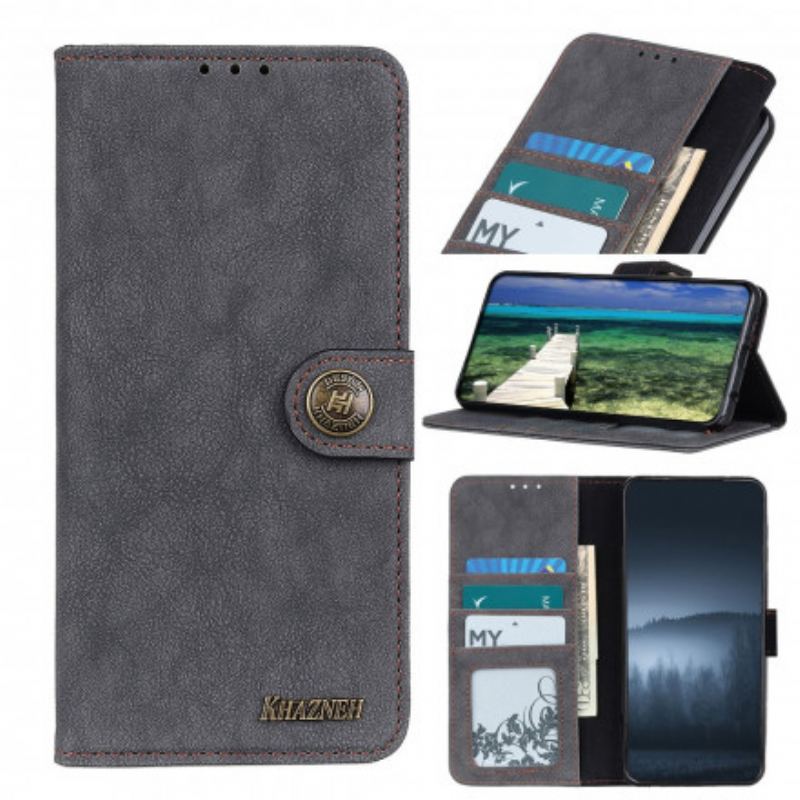 Capa Flip Para Sony Xperia 5 III Khazneh Retrô Split Couro Sintético