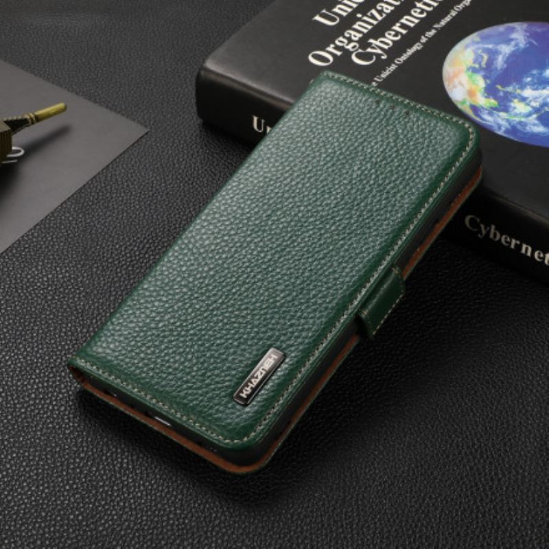 Capa Folio Para Sony Xperia 5 III Couro De Lichia Khazneh Rfid