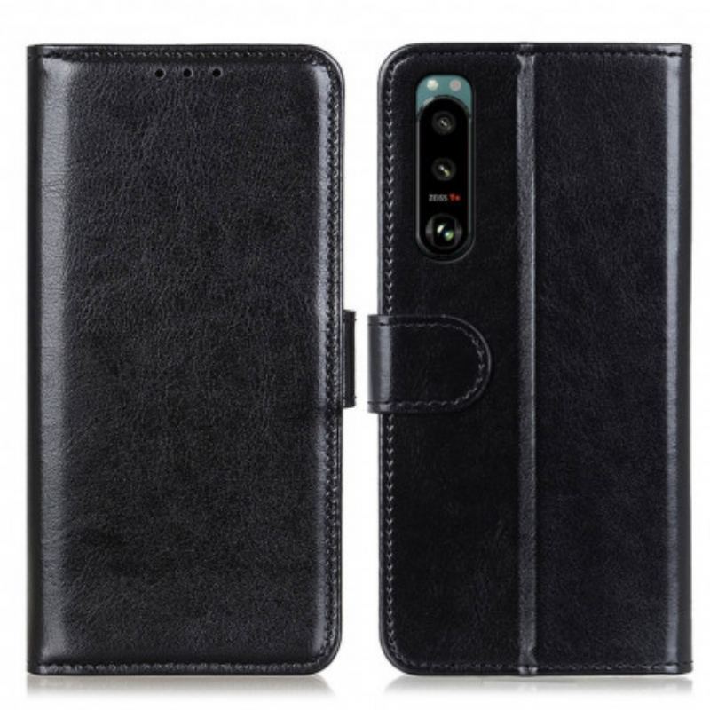 Capa Folio Para Sony Xperia 5 III Refinamento De Couro Sintético