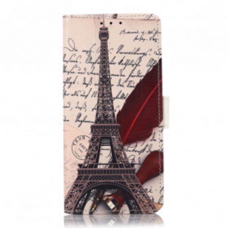 Capa Folio Para Sony Xperia 5 III Torre Eiffel Do Poeta