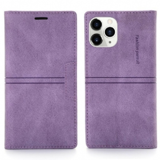 Capa De Celular Para iPhone 12 / 12 Pro Flip Efeito Couro Couture