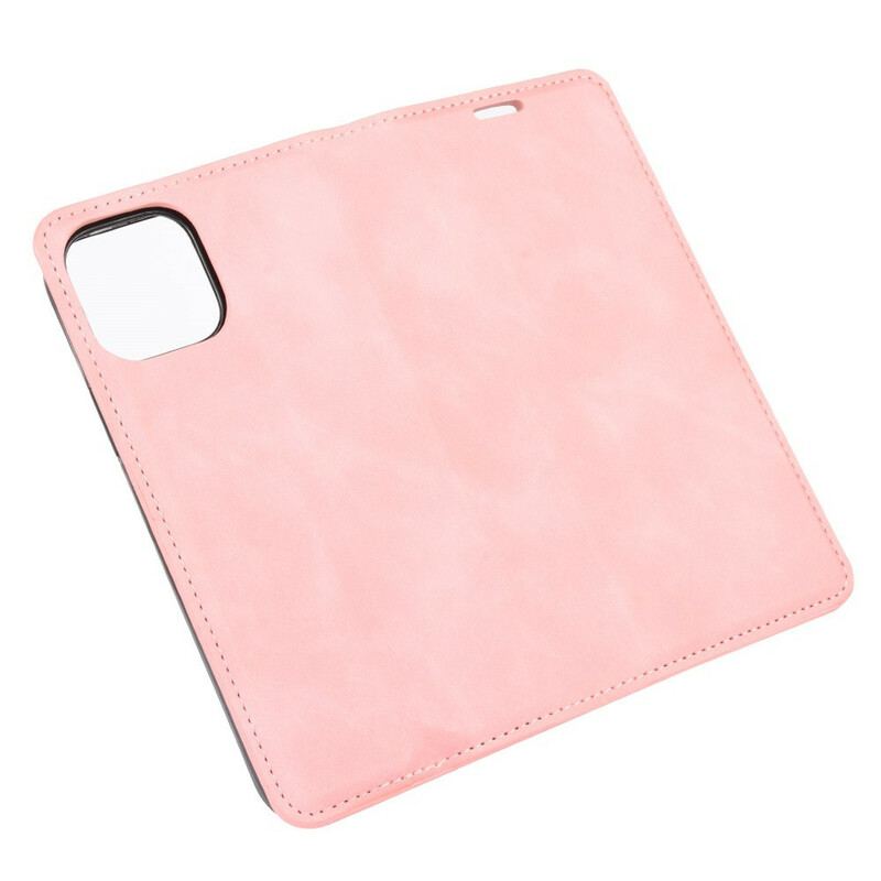 Capa De Celular Para iPhone 12 / 12 Pro Flip Efeito Couro Macio