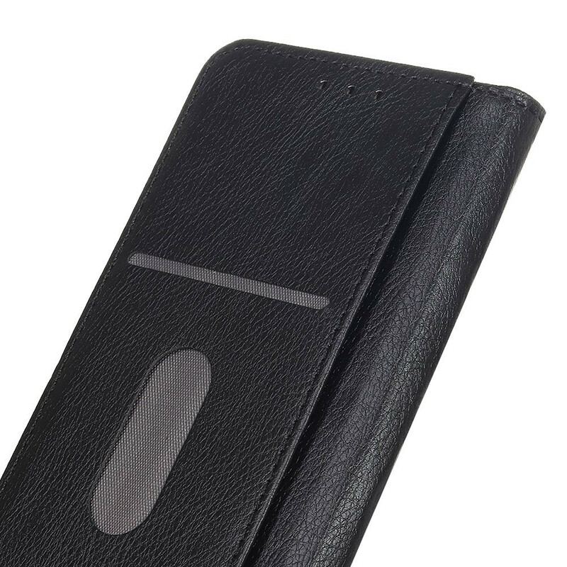 Capa De Celular Para iPhone 12 / 12 Pro Flip Negócios De Couro Rachado De Lichia