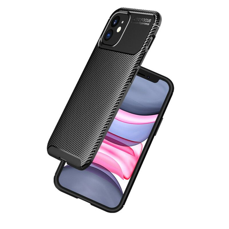 Capa De Celular Para iPhone 12 / 12 Pro Textura Flexível De Fibra De Carbono