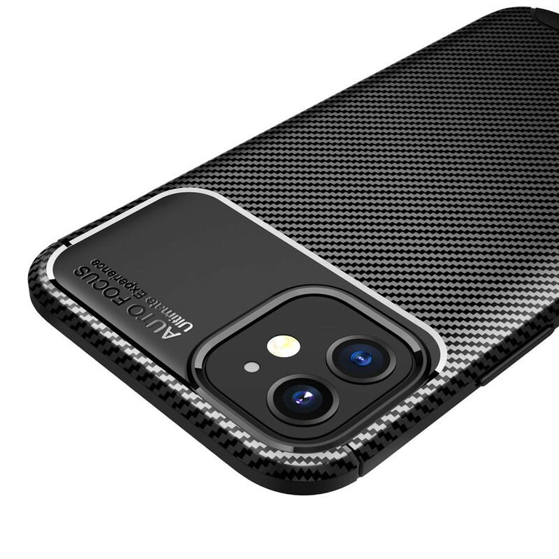 Capa De Celular Para iPhone 12 / 12 Pro Textura Flexível De Fibra De Carbono