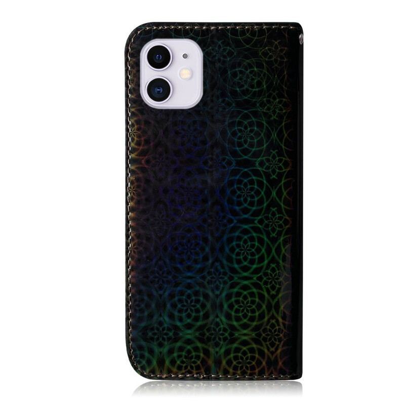 Capa De Couro Para iPhone 12 / 12 Pro Cor Pura