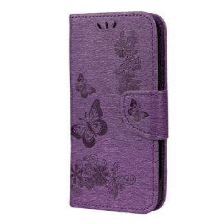 Capa Flip Para iPhone 12 / 12 Pro De Cordão Borboletas Esplêndidas