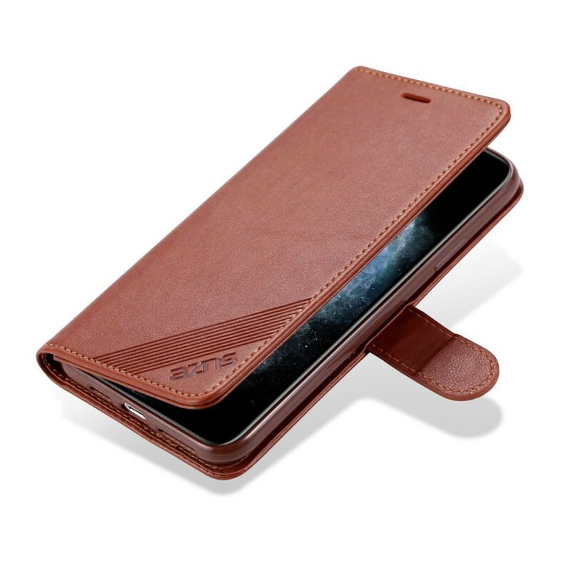 Capa Flip Para iPhone 12 / 12 Pro Couro Sintético Azns