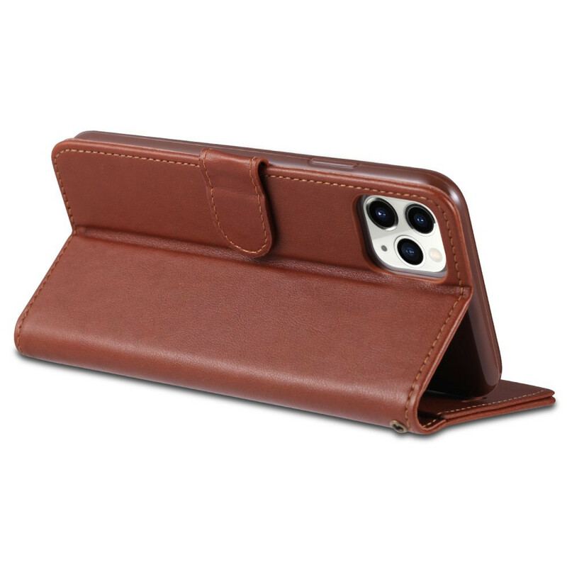 Capa Flip Para iPhone 12 / 12 Pro Couro Sintético Azns