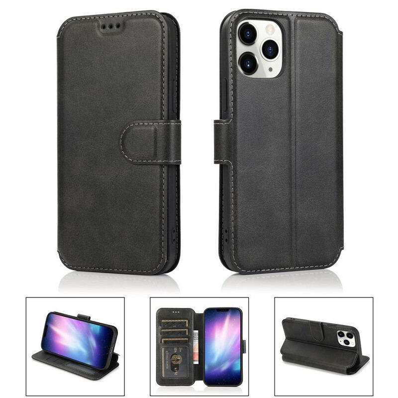 Capa Flip Para iPhone 12 / 12 Pro Estilo Retrô De Couro