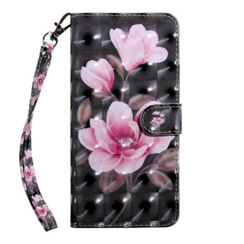 Capa Flip Para iPhone 12 / 12 Pro Flor De Flores De Ponto De Luz