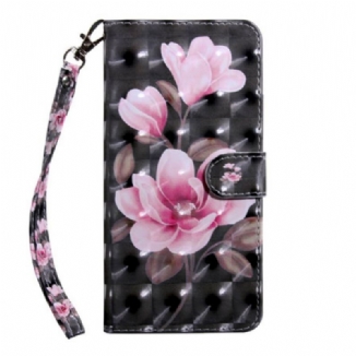 Capa Flip Para iPhone 12 / 12 Pro Flor De Flores De Ponto De Luz