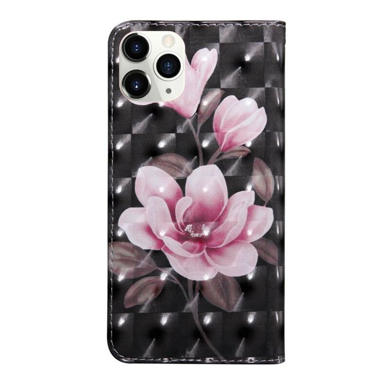 Capa Flip Para iPhone 12 / 12 Pro Flor De Flores De Ponto De Luz