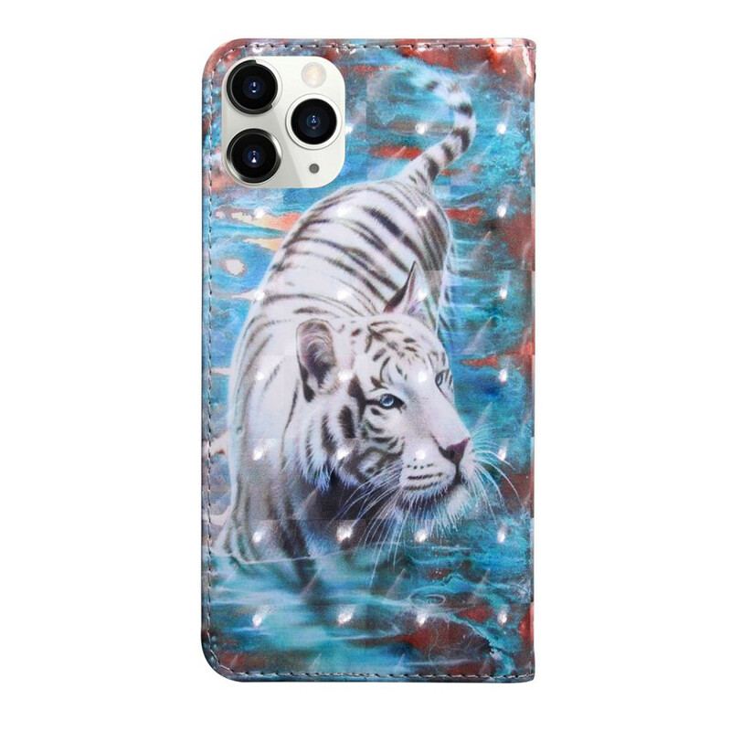 Capa Flip Para iPhone 12 / 12 Pro Ponto De Luz Lucien. O Tigre