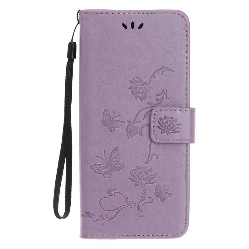 Capa Folio Para iPhone 12 / 12 Pro De Cordão Strappy Floral