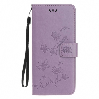 Capa Folio Para iPhone 12 / 12 Pro De Cordão Strappy Floral