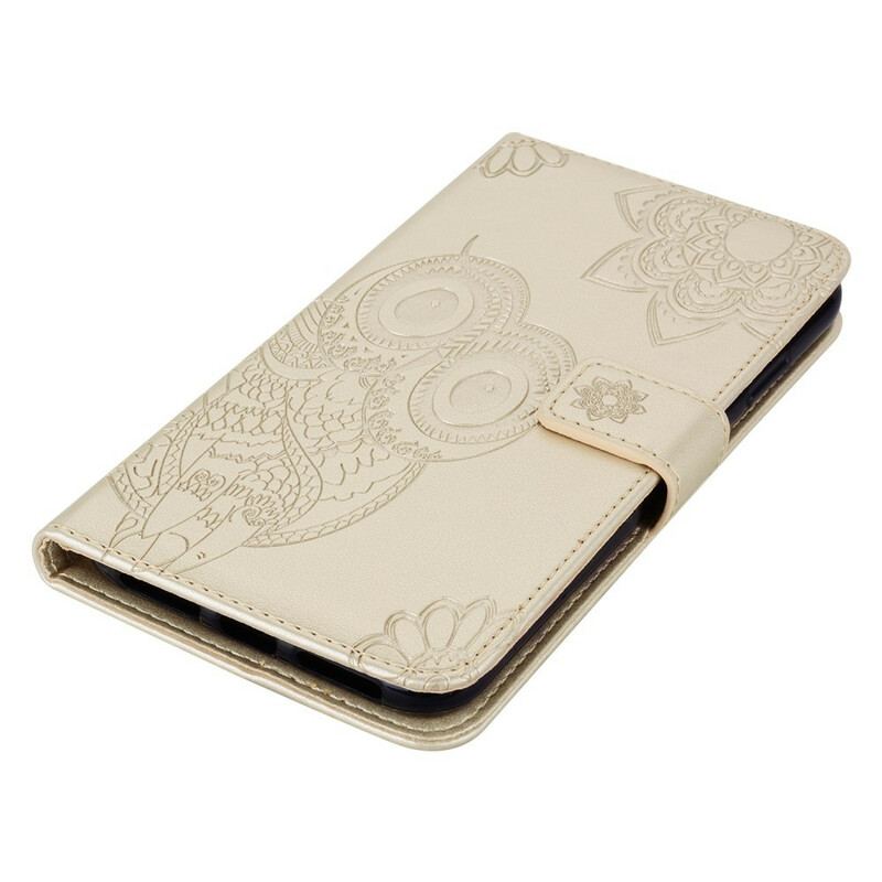 Capa Folio Para iPhone 12 / 12 Pro Coruja Mandala E Cordão