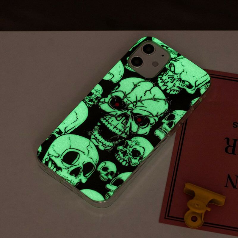 Capa Para iPhone 12 / 12 Pro Cuidado Crânios Fluorescentes