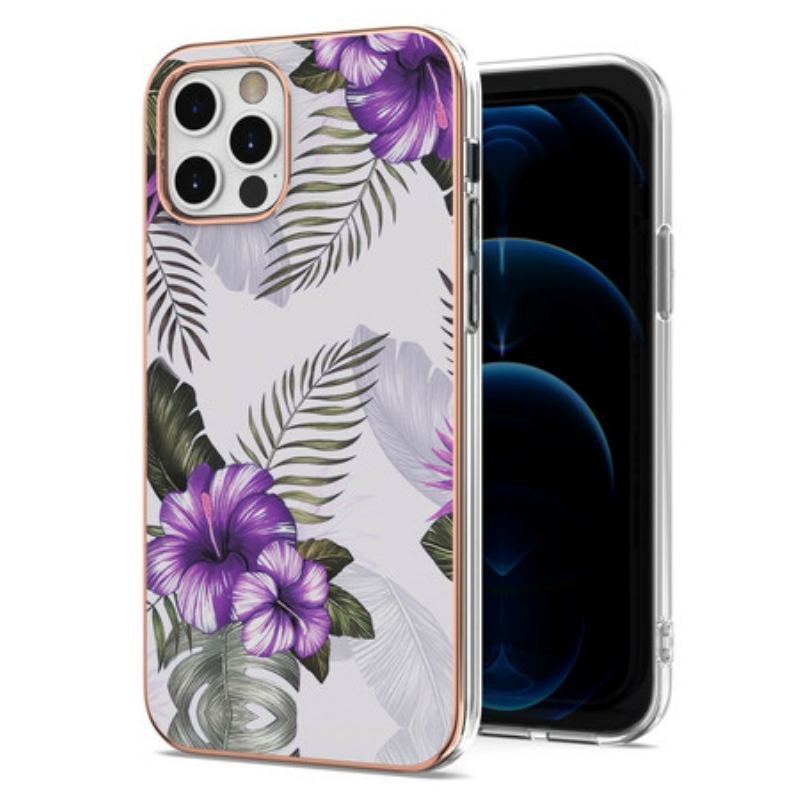 Capa Para iPhone 12 / 12 Pro Flores Violetas