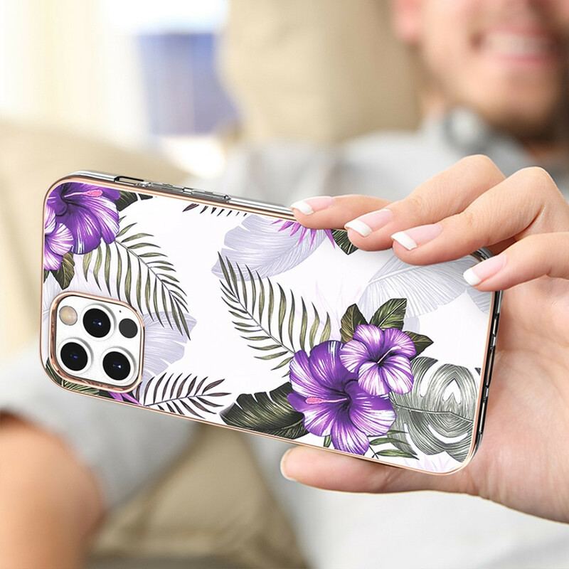 Capa Para iPhone 12 / 12 Pro Flores Violetas