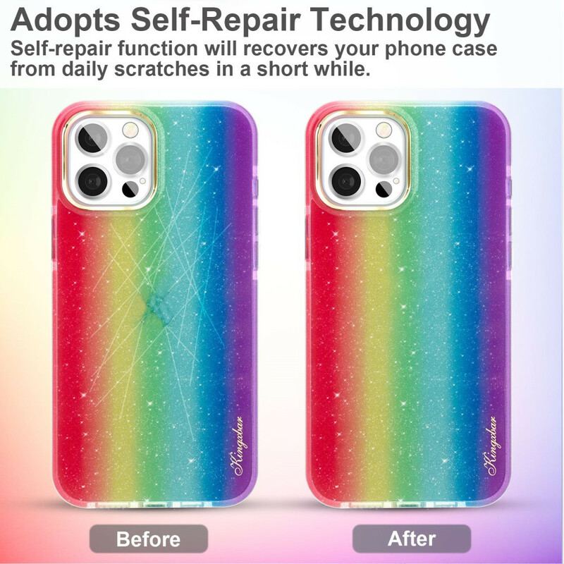 Capa Para iPhone 12 / 12 Pro Lantejoulas Multicoloridas Kingxbar