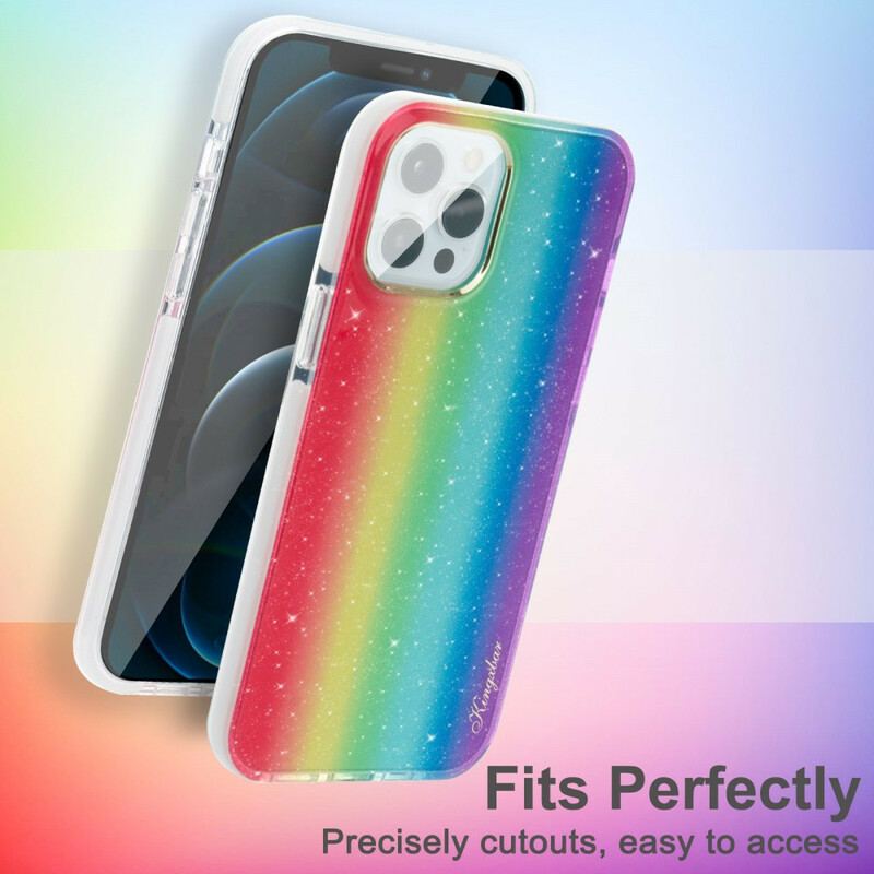 Capa Para iPhone 12 / 12 Pro Lantejoulas Multicoloridas Kingxbar