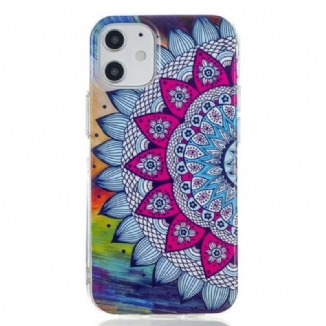 Capa Para iPhone 12 / 12 Pro Mandala Colorida Fluorescente