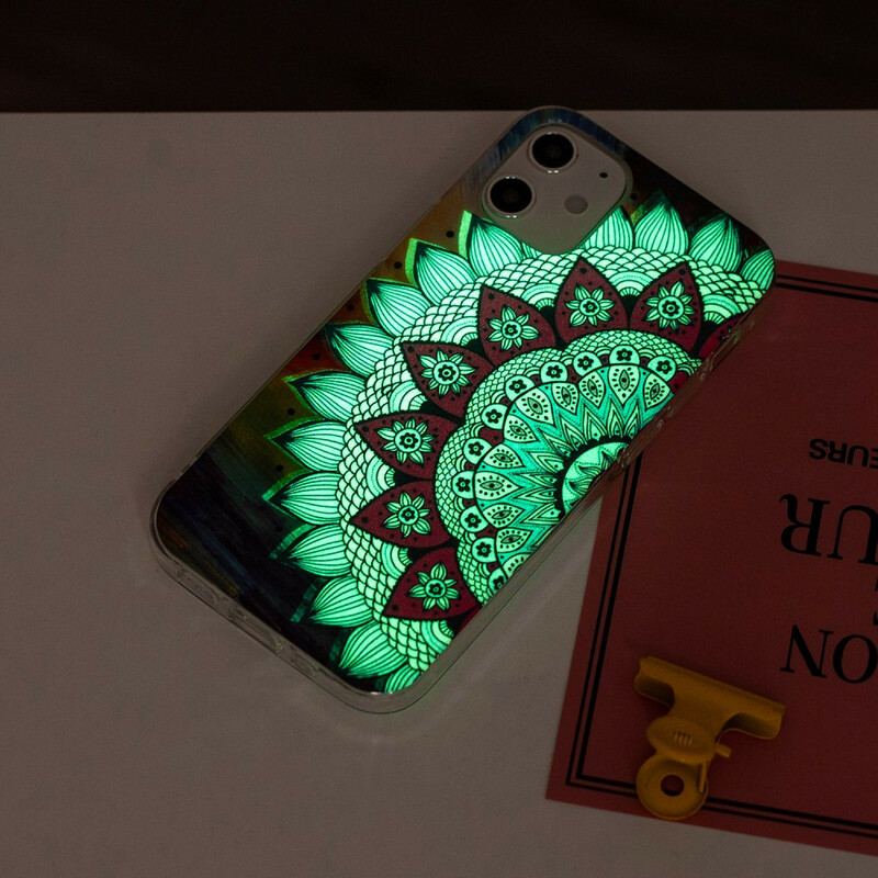 Capa Para iPhone 12 / 12 Pro Mandala Colorida Fluorescente