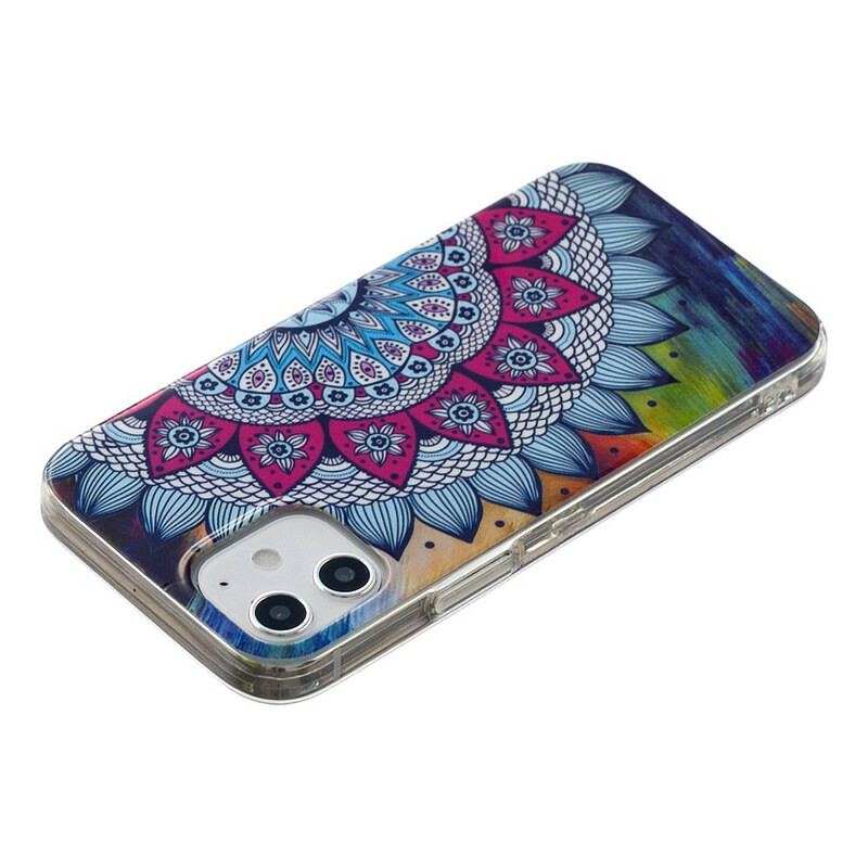 Capa Para iPhone 12 / 12 Pro Mandala Colorida Fluorescente