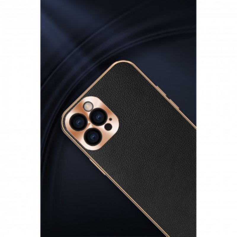 Capa Para iPhone 12 / 12 Pro Capa Proteção Proteção De Módulo Fotográfico De Couro Genuíno