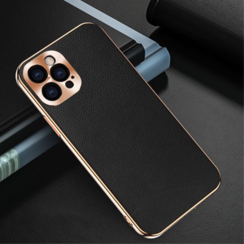 Capa Para iPhone 12 / 12 Pro Capa Proteção Proteção De Módulo Fotográfico De Couro Genuíno