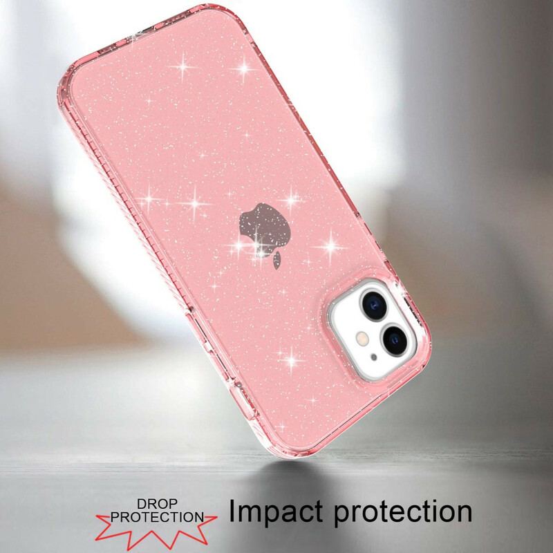 Capa Para iPhone 12 / 12 Pro Purpurina Reforçada