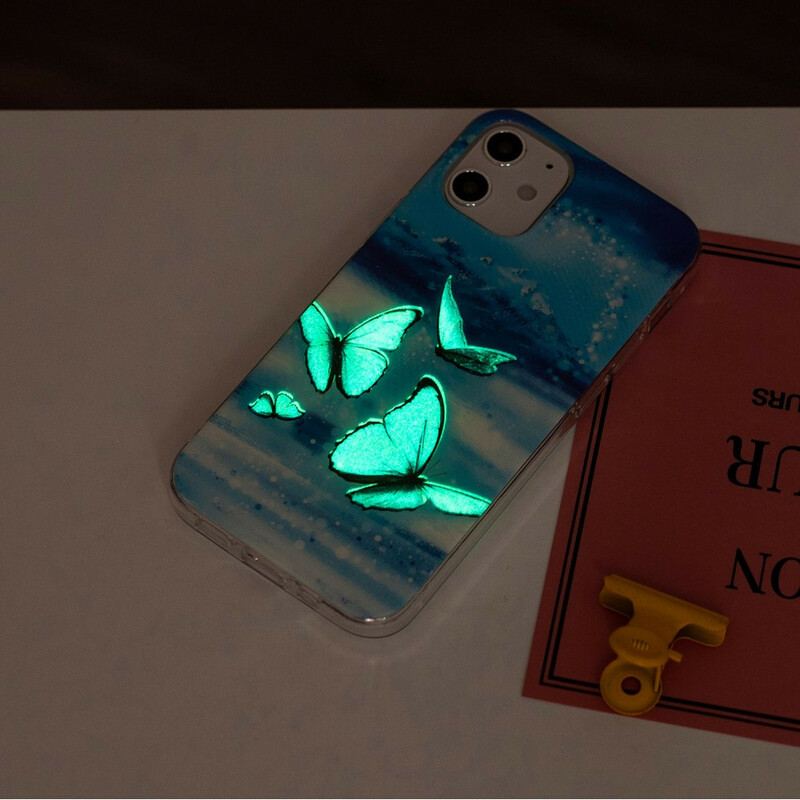 Capa Para iPhone 12 / 12 Pro Série Borboletas Fluorescentes