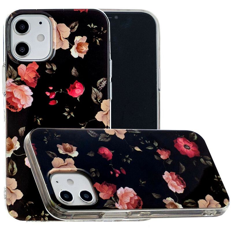 Capa Para iPhone 12 / 12 Pro Série Floral Fluorescente