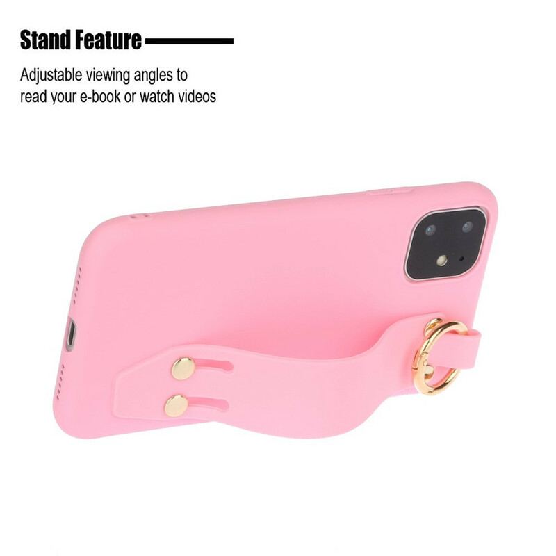 Capa Para iPhone 12 / 12 Pro Silicone Com Alça De Apoio