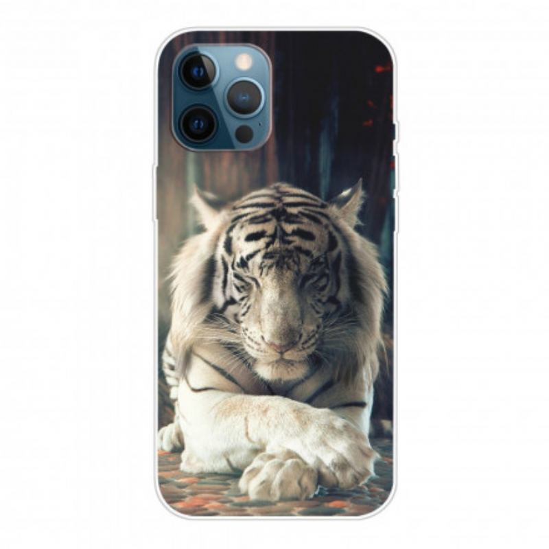 Capa Para iPhone 12 / 12 Pro Tigre Flexível