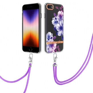 Capa De Celular Para iPhone SE 3 / SE 2 / 8 / 7 De celular Com Cordão De Flor