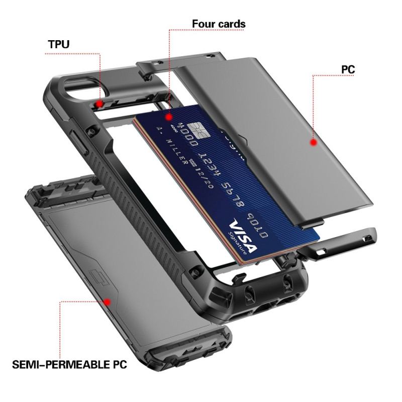 Capa De Celular Para iPhone SE 3 / SE 2 / 8 / 7 Compartimento 4 Porta-cartões