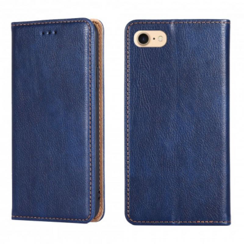 Capa De Celular Para iPhone SE 3 / SE 2 / 8 / 7 Flip Cor Pura