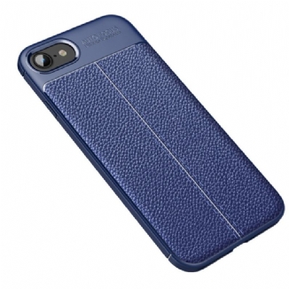 Capa De Celular Para iPhone SE 3 / SE 2 / 8 / 7 Linha Dupla Litchi Couro Sintético