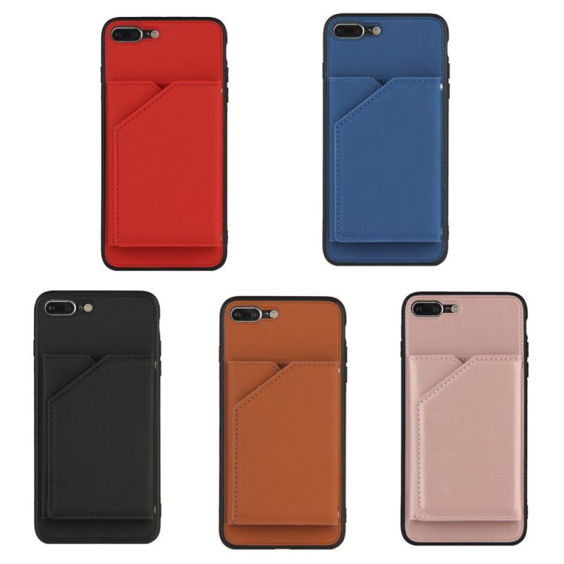 Capa De Celular Para iPhone SE 3 / SE 2 / 8 / 7 Titular De Cartão De Couro Sintético