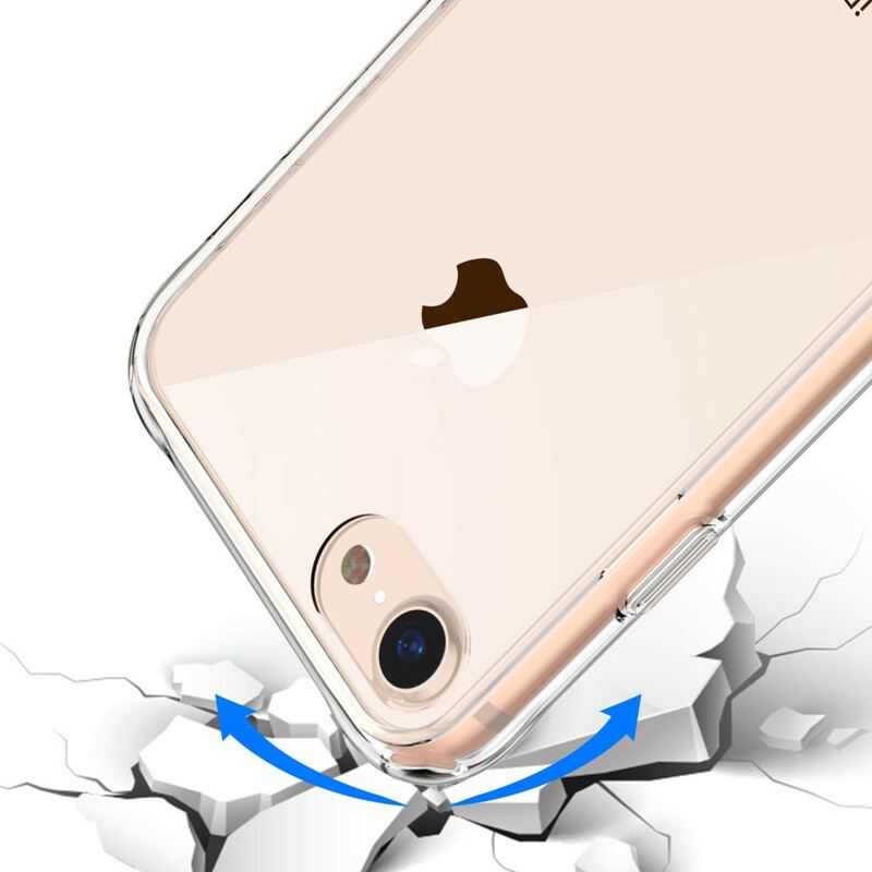 Capa De Celular Para iPhone SE 3 / SE 2 / 8 / 7 Vidro Leeu Transparente E Acrílico