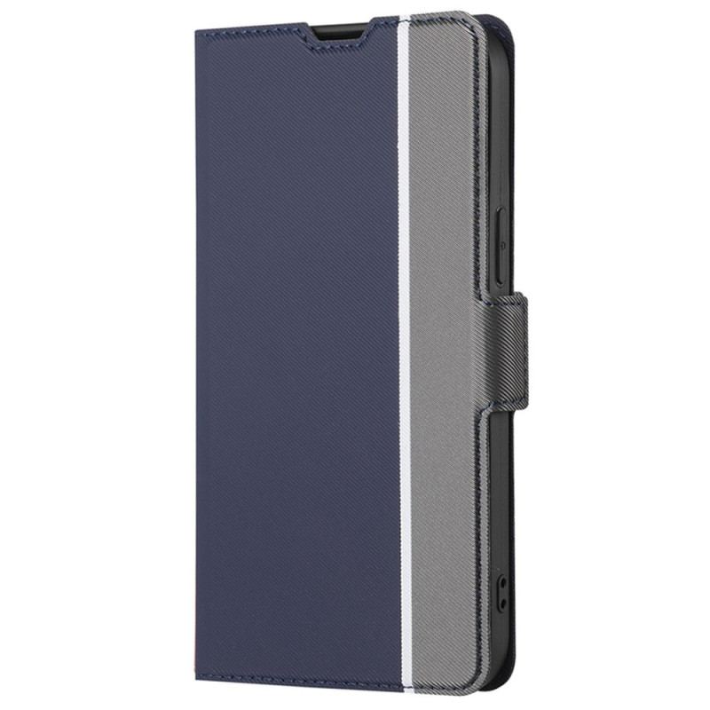 Capa De Couro Para iPhone SE 3 / SE 2 / 8 / 7 Fecho Duplo Bicolor