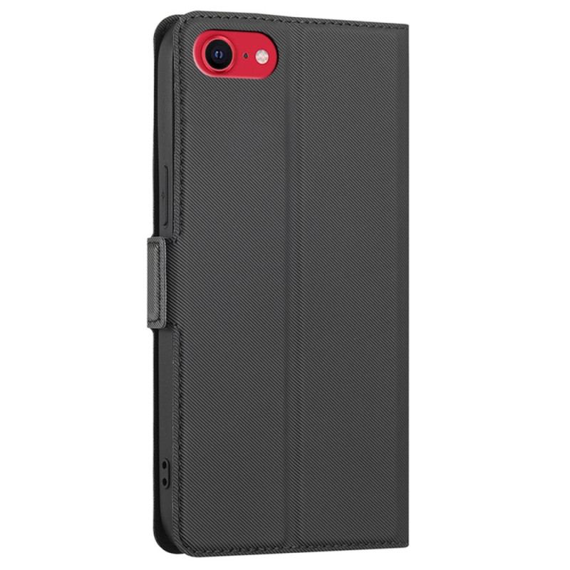 Capa De Couro Para iPhone SE 3 / SE 2 / 8 / 7 Fecho Duplo Bicolor