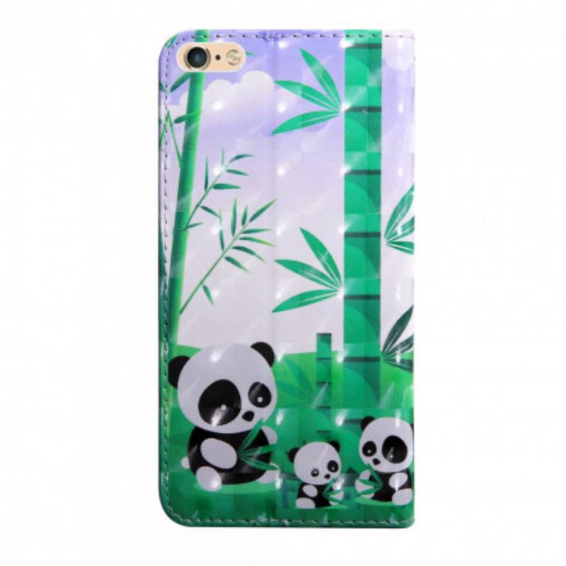 Capa Flip Para iPhone SE 3 / SE 2 / 8 / 7 Maman Octave E Anne Os Pandas