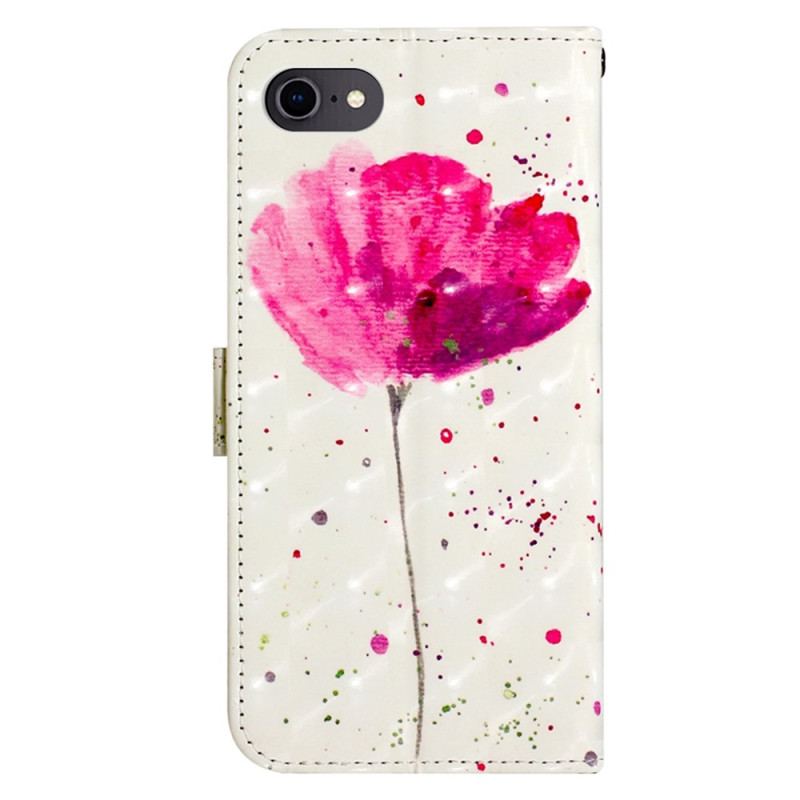 Capa Capa Flip Para iPhone SE 3 / SE 2 / 8 / 7 Papoula